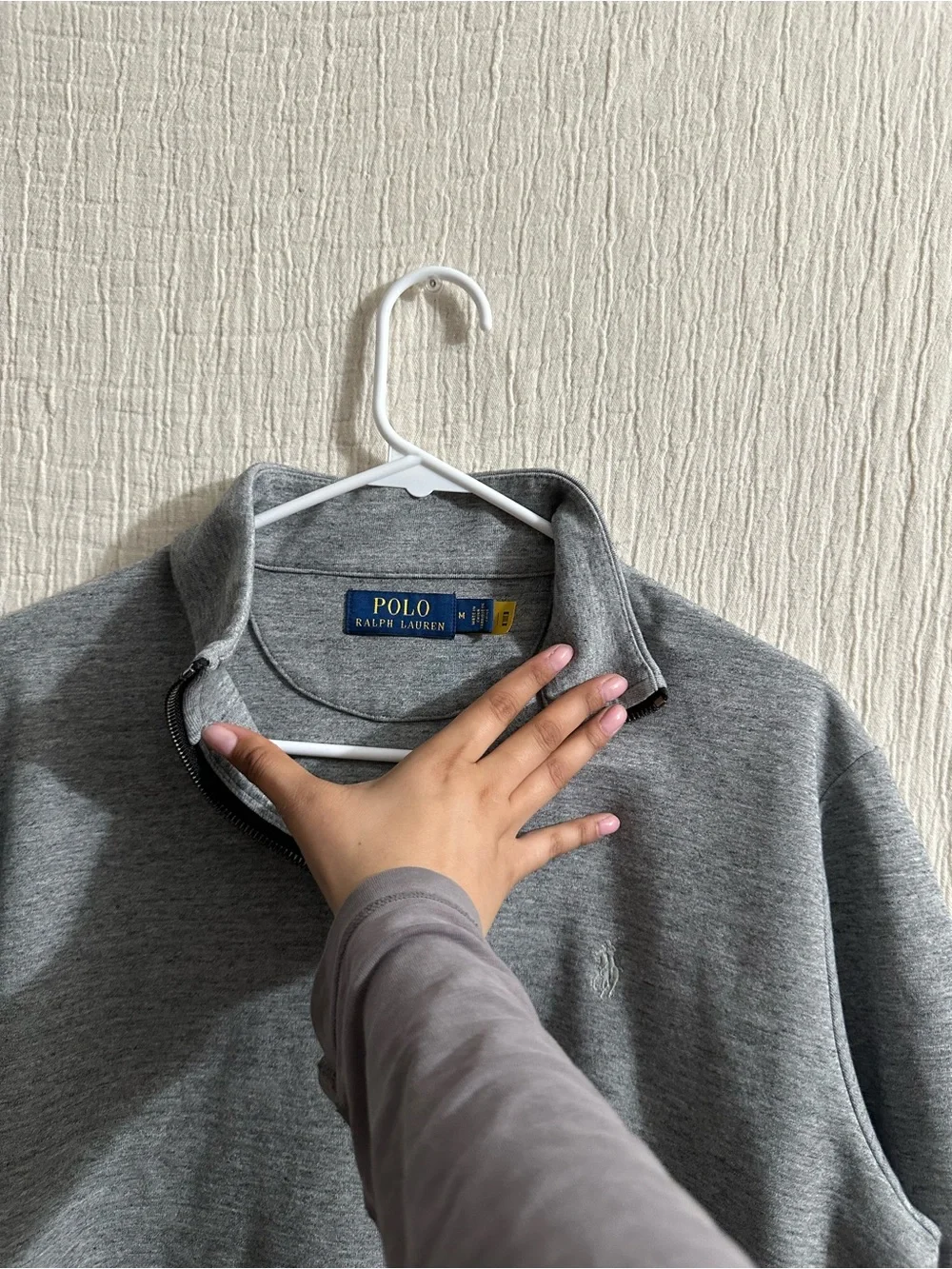 Ralph Lauren Grey Quarter-Zip Men's Sweater Pullover